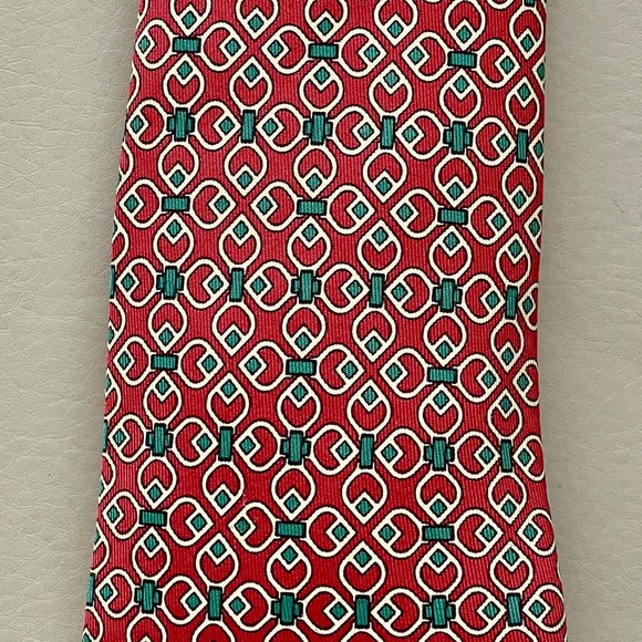 HERMÈS Silk Pattern Print Tie - Picture 1 of 4